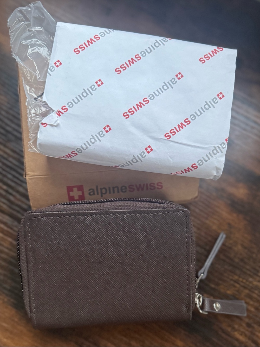 NWT Alpine Swiss Brown Accordion Organizer Wallet Compact Card Case